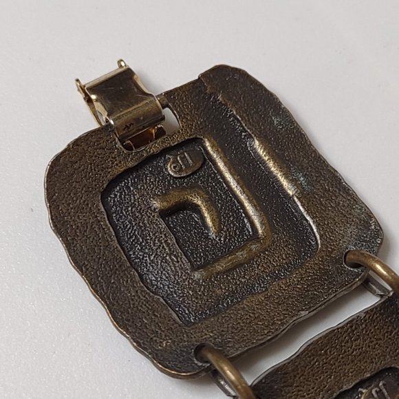 Vintage JJ Square Metal Link Bracelet - Picture 14 of 16